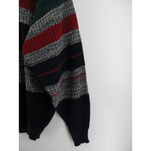 VINTAGE McGregor Sweater Large Pullover Striped 90s Grandpa Colorful - Picture 3 of 9